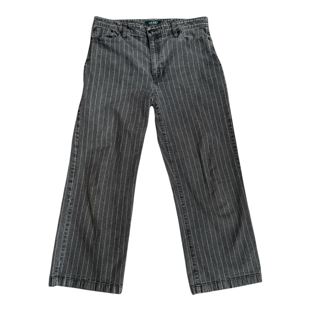 Ralph Lauren Black and White Striped Flare Jeans